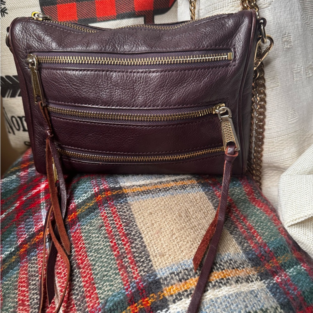 Vintage Rebecca Minkoff Leather Small crossbody Dark Plum comes with dust bag